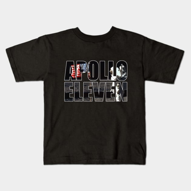 Apollo Eleven Flag Kids T-Shirt by GloopTrekker